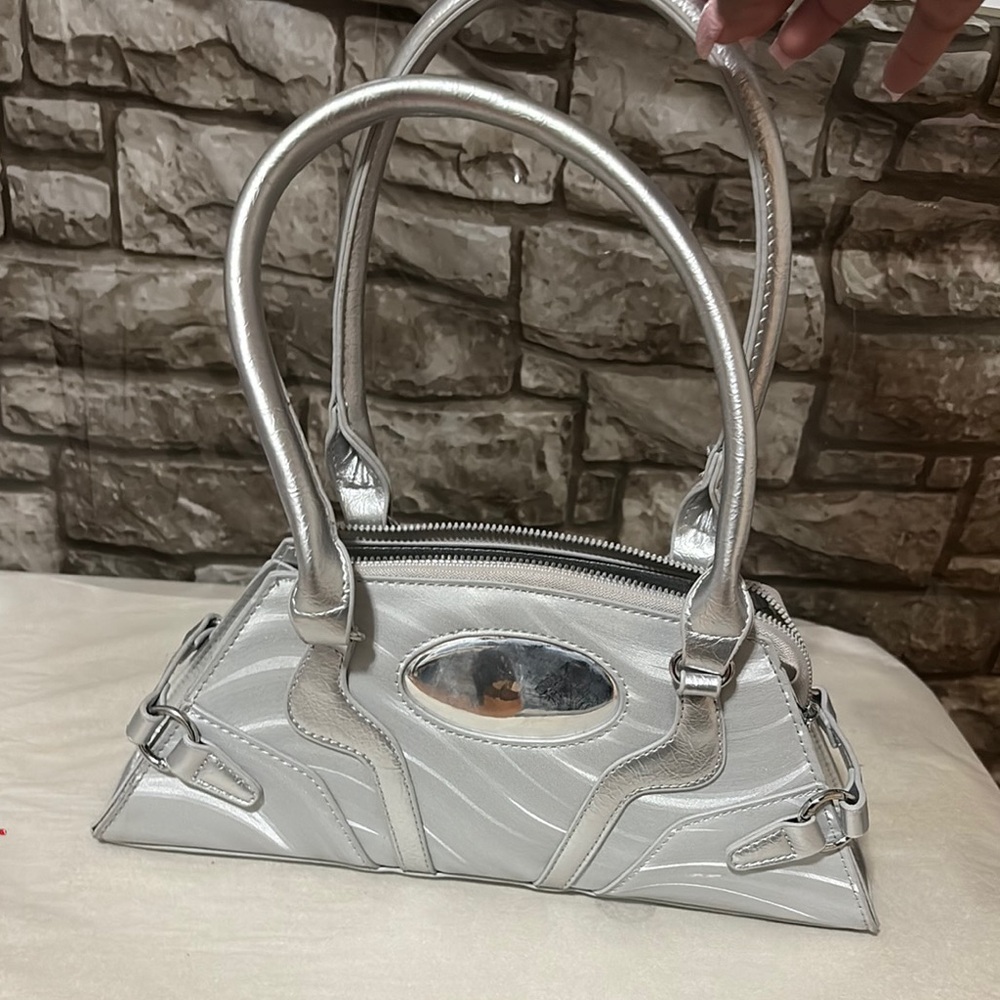 Elegant Silver Women's Handbag